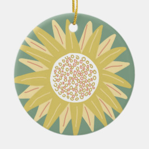 Riesige Sonnenblume Keramik Ornament