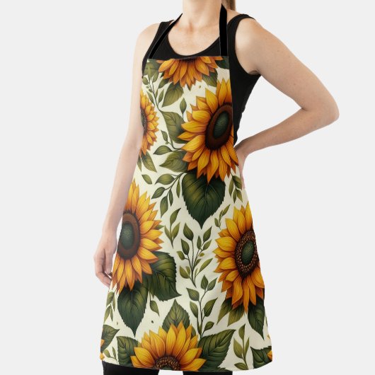 Riesige Sonnenblumen Aquarelldrucke Schürze (InSitu)