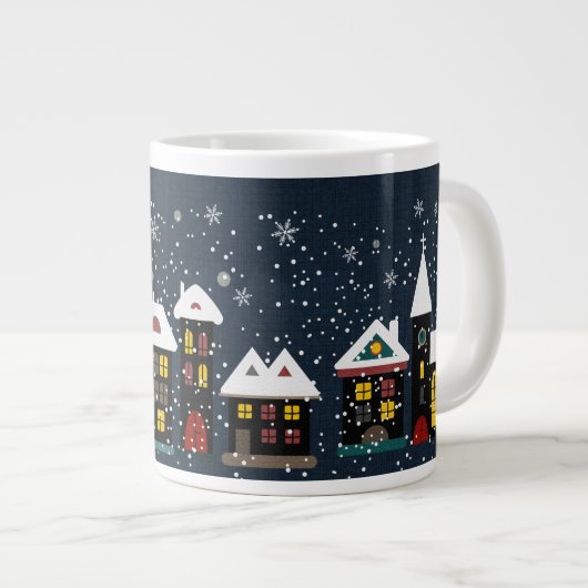 Riesige Suppen-Tasse der Winterszene Jumbo-Tasse (Vorderseite Rechts)