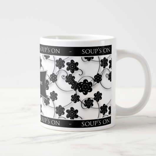 RIESIGE SUPPEN-TASSEN-- SCHWARZER U. WEISSER Jumbo-Tasse (Rechts)