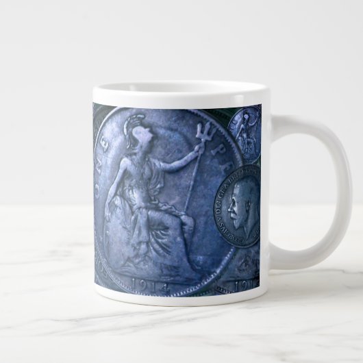 Riesige Tasse mit Münzen-Kunst-Dekor (Rechts)