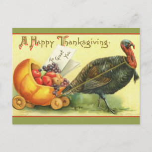 Riesige Truthahn-Vintage-Thanksgiving-Kunstkarten Feiertagspostkarte