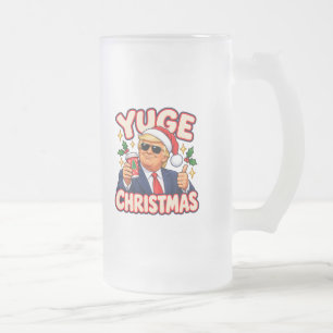 Riesige Weihnachts-Santa-Sonnenbrille zweiseitig Mattglas Bierglas