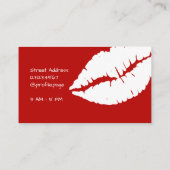 Riesige weiße Kusslippenspur Visitenkarte (Rückseite)