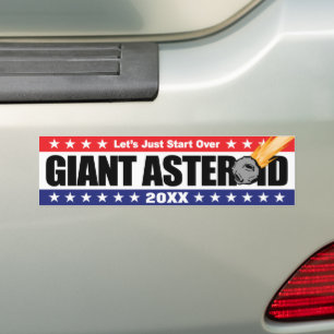 Riesiger Asteroid Lass uns neu beginnen - Jahr änd Autoaufkleber
