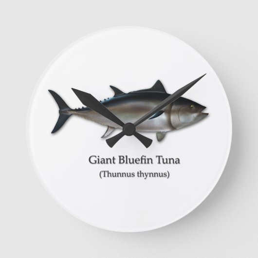 Riesiger Bluefin-Thunfisch Runde Wanduhr (Vorderseite)