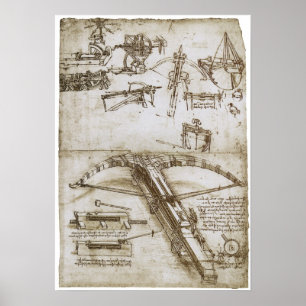 Riesiger Crossbow auf Rädern, Leonardo da Vinci Poster