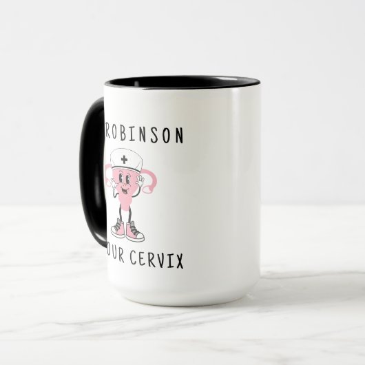 Riesiger Dr. Individuelle Name bei Ihrem Cervix pe Tasse (Vorderseite Links)