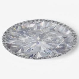 Riesiger Edelstein-Diamant-JuwelSolitaire Pappteller