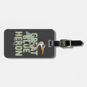 Riesiger Graureiher Gepäckanhänger (Vorderseite horizontal)