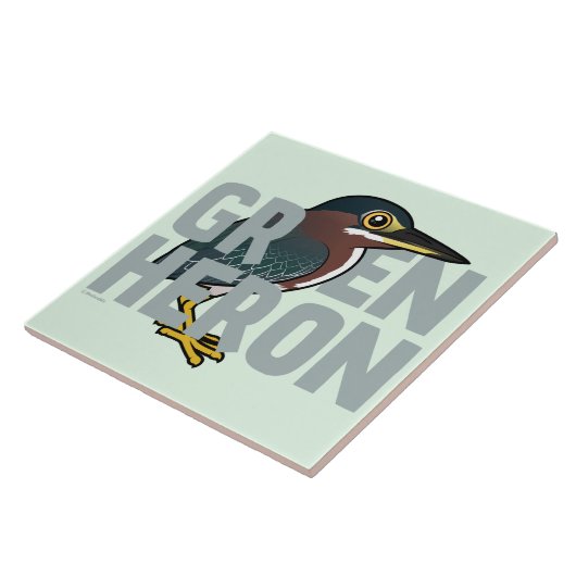 Riesiger Grünreiher Fliese (Seite)