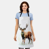 Riesiger Hirsch mit Geweih Schürze (Getragen)