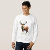 Riesiger Hirsch mit Geweih Sweatshirt (Vorne ganz)