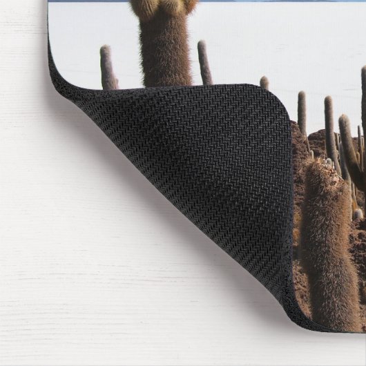 Riesiger Kaktus am Salar de Uyuni mousepad (Ecke)