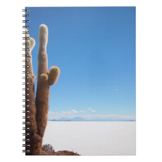 Riesiger Kaktus auf dem Notizbuch Salars de Uyuni Notizblock (Vorderseite)