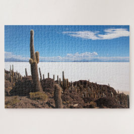 Riesiger Kaktus im Salar de Uyuni in Bolivien Puzzle