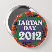 Riesiger Knopf des Tartan-Tag2012 Button (Vorne & Hinten)