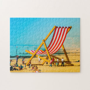Riesiger Liegestuhl am Bournemouth Strand. Puzzle