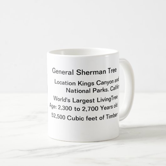Riesiger Mammutbaum-Baum General-Sherman Kaffeetasse (VorderseiteRechts)