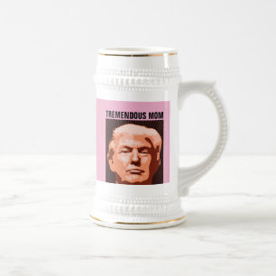 RIESIGER MOM DONALD TRUMP BIERKRUG BIERGLAS