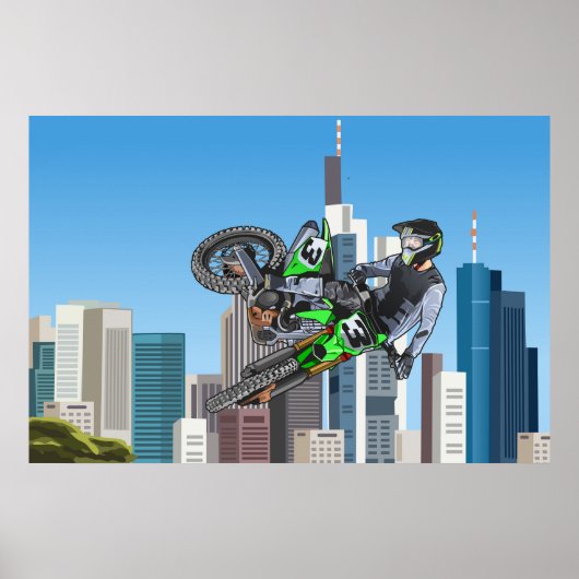 Riesiger Motocross-Sprung im NYC Poster (Vorne)