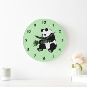 Riesiger Panda Grün Große Wanduhr (Zuhause)