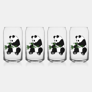 Riesiger Panda isst Bambus Dosenglas