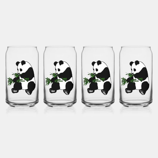Riesiger Panda isst Bambus Dosenglas (Vorderseite)