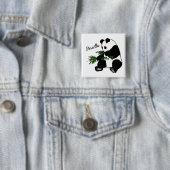 Riesiger Panda isst Bambus Name Button (Beispiel)