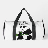 Riesiger Panda isst Bambus Name Duffle Bag (Rückseite)