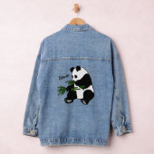 Riesiger Panda isst Bambus Name Jeansjacke (Hangar)