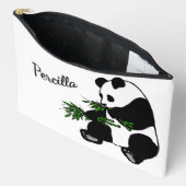 Riesiger Panda isst Bambus Name Zubehörtasche (Offen)
