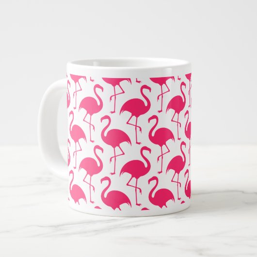 Riesiger rosa Flamingo Jumbo-Tasse (Vorderseite Links)