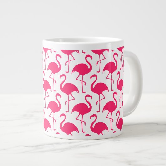 Riesiger rosa Flamingo Jumbo-Tasse (Vorderseite Rechts)