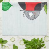 Riesiger roter Marienkäfer auf einem Blatt Geschirrtuch (Gefaltet)