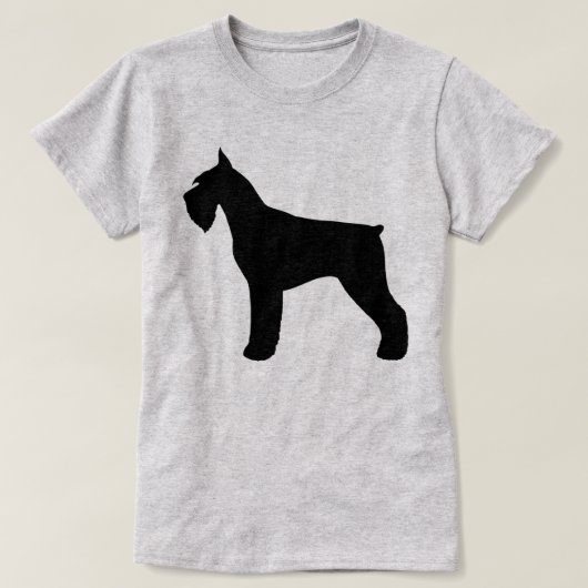 Riesiger Schnauzer-Silhouette T-Shirt (Design vorne)