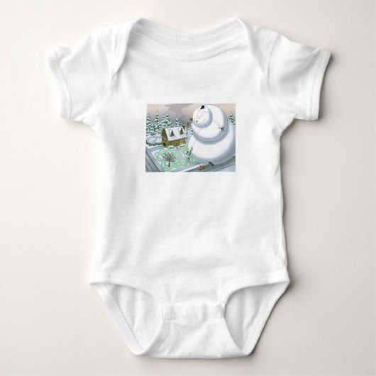 Riesiger Schneemann Baby Strampler (Vorderseite)