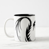 Riesiger schwarzer Drache Zweifarbige Tasse (Links)