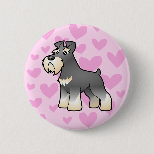 Riesiger/Standard-/Miniaturschnauzer-Liebe Button (Vorderseite)