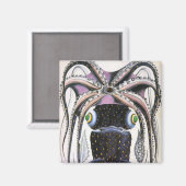 Riesiger Tintenfisch oder Oktopus, altes Meerestie Magnet (Vorderseite/Rückseite)
