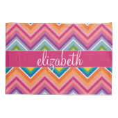 Riesiger Zickzack Muster-Individuelle Name Kissenbezug (Rückseite)