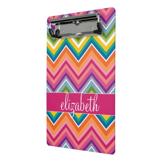 Riesiger Zickzack Muster-Individuelle Name Mini Klemmbrett (Gewinkelt2)