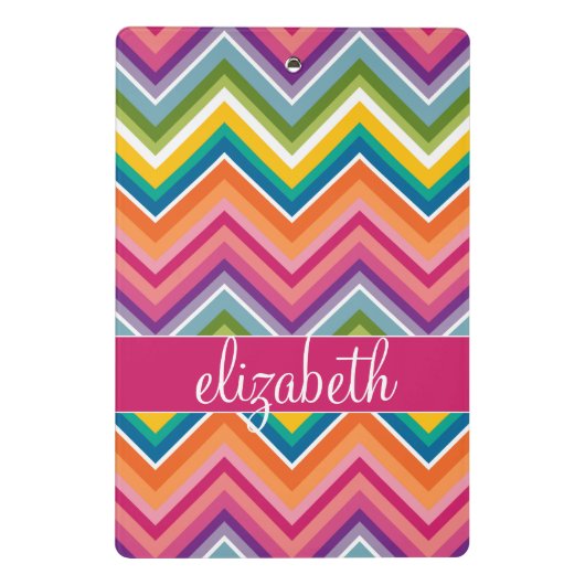Riesiger Zickzack Muster-Individuelle Name Mini Klemmbrett (Rückseite)