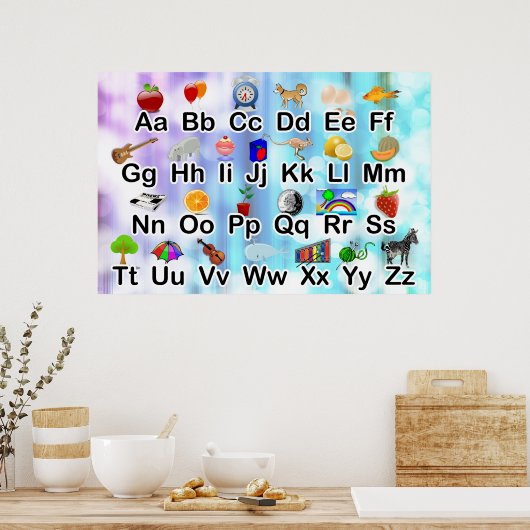 Riesiges ABC Alphabet Poster mit elementarer Grafi (Küche)