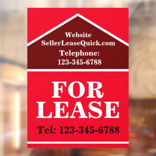 RIESIGES BOLD FÜR LEASE SIGN Real Anwesen Fensteraufkleber (Blatt 2)