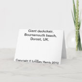 RIESIGES DECKCHAIR, BOURNEMOUTH-STRAND, DORSET, KARTE (Rückseite)