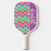 Riesiges farbiges, Zickzack Muster - Name des Skri Pickleball Schläger (Rückseite)
