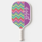 Riesiges farbiges, Zickzack Muster - Name des Skri Pickleball Schläger (Vorderseite)