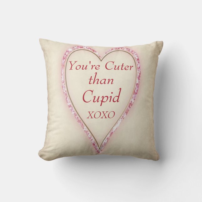 Riesiges Herz "NIEDLICHER als CUPID" Kissen (Vorderseite)