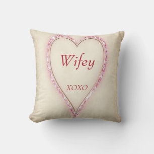 Riesiges Herz "Wifey" XOXO Kissen